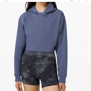 Lululemon All Yours Crop Hoodie Sz 6 Ink blue A278